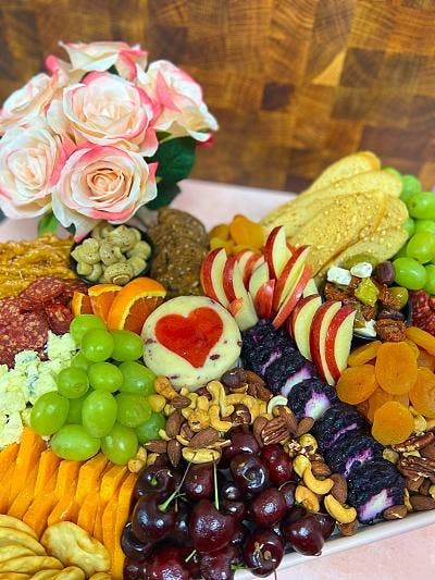 a bunch of different types of food