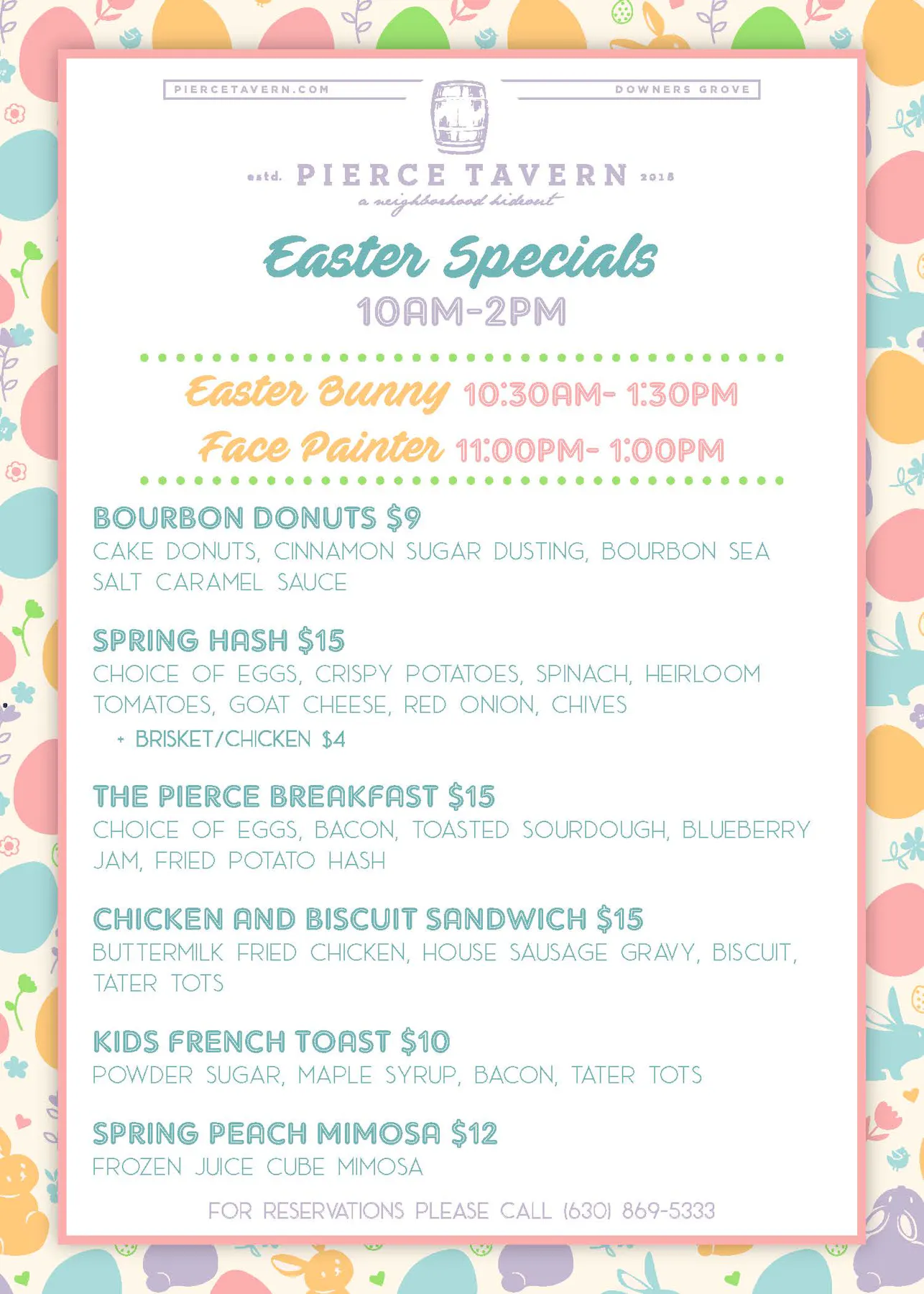 a menu for a restaurant