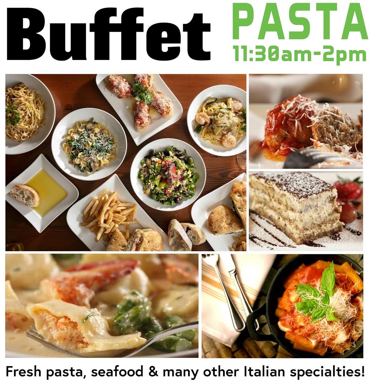 a bunch of different types of food