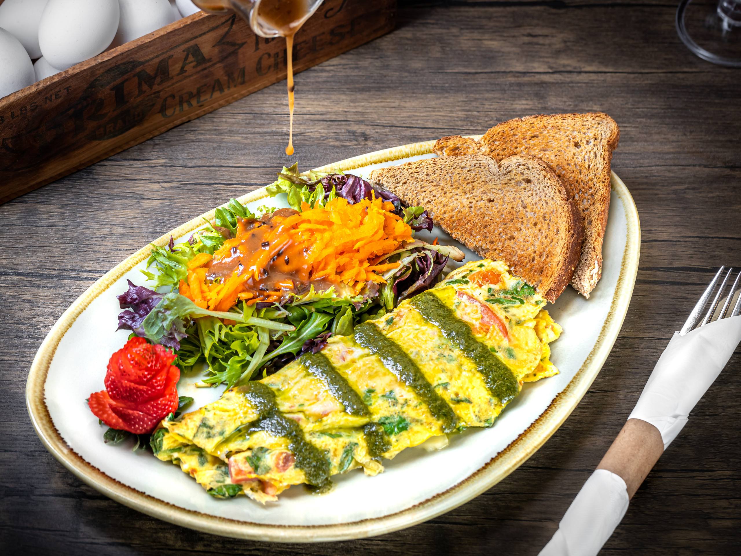 a plate of food on a table