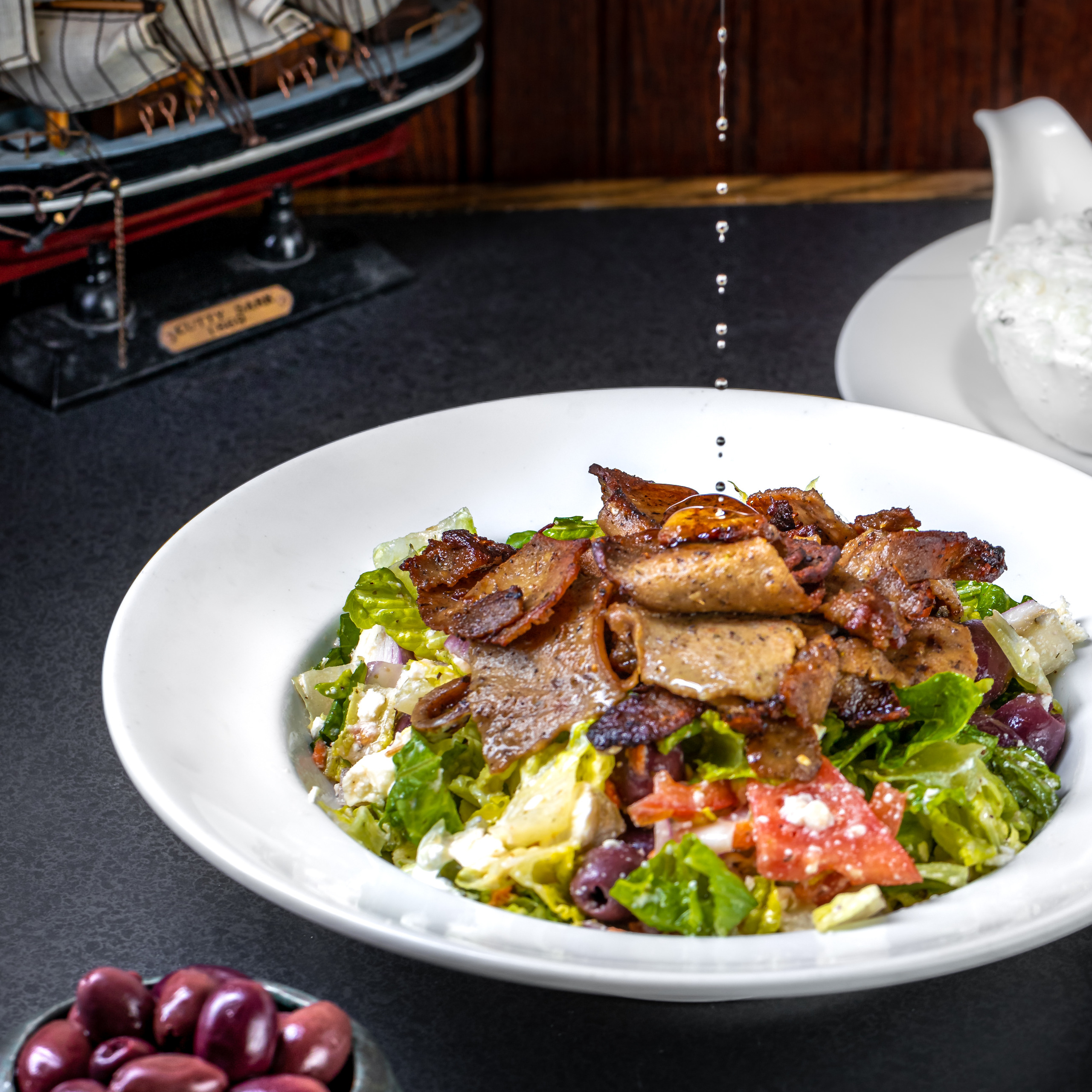 a plate of food on a table