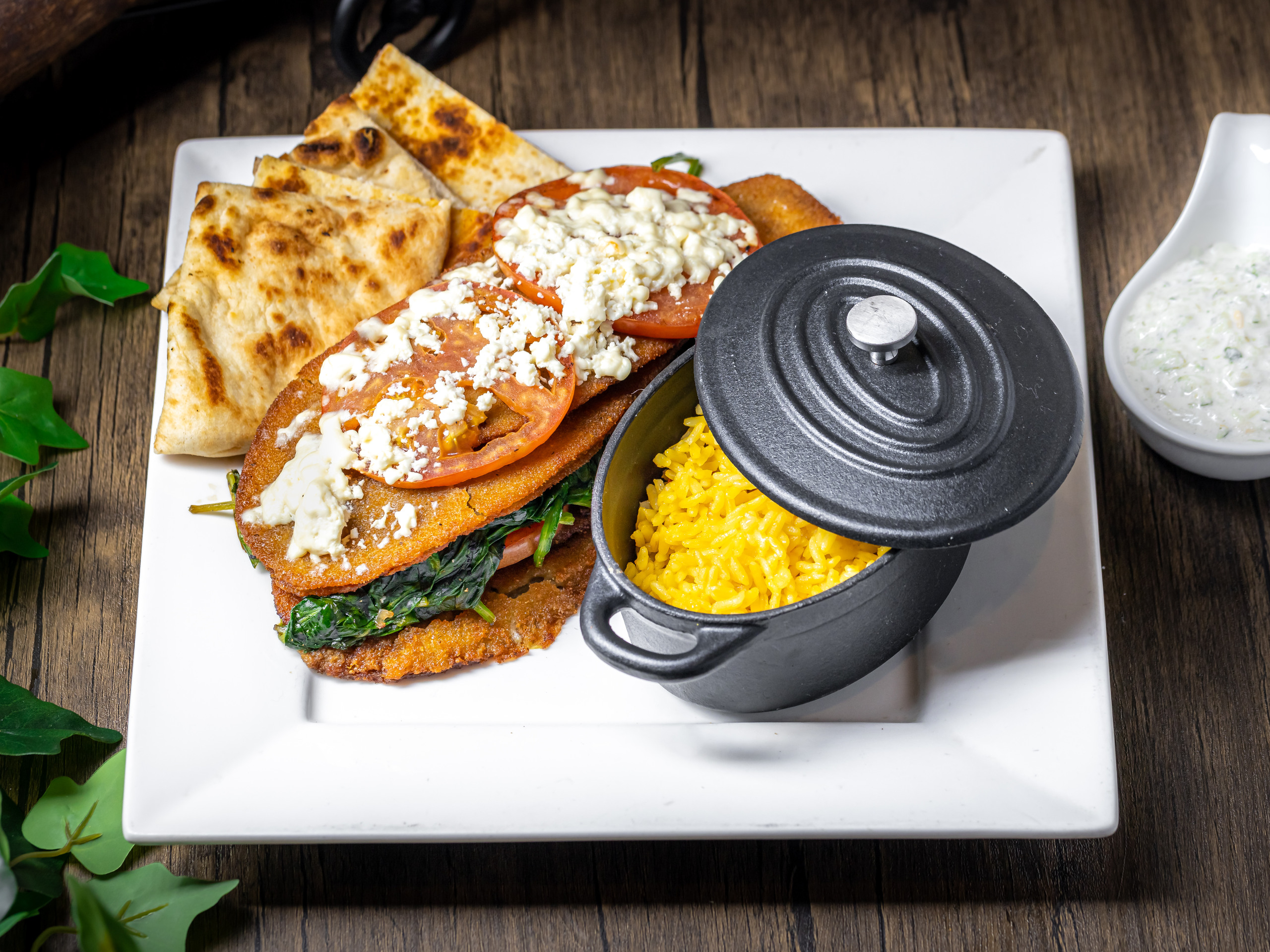 a tray of food on a plate