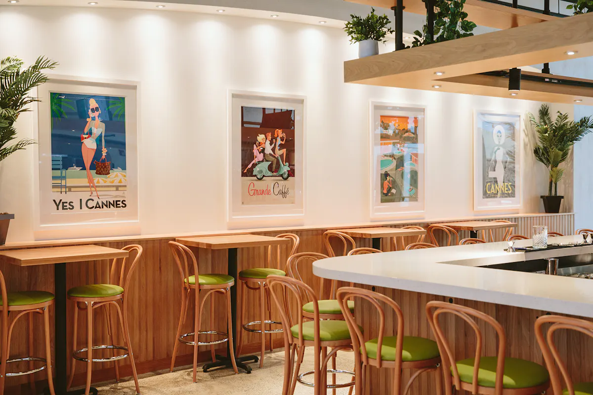 a bar and high top tables
