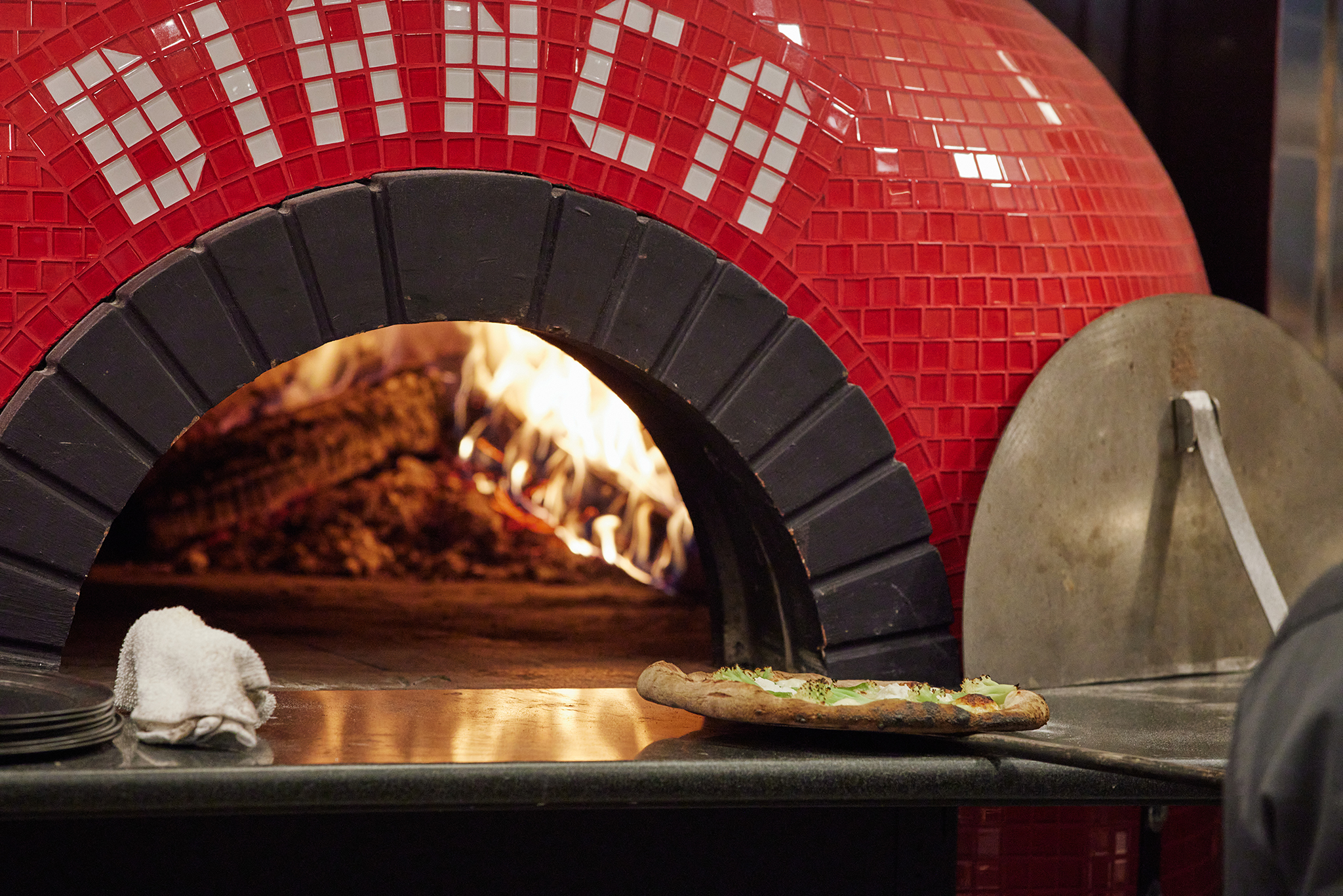 a close up of a fire oven