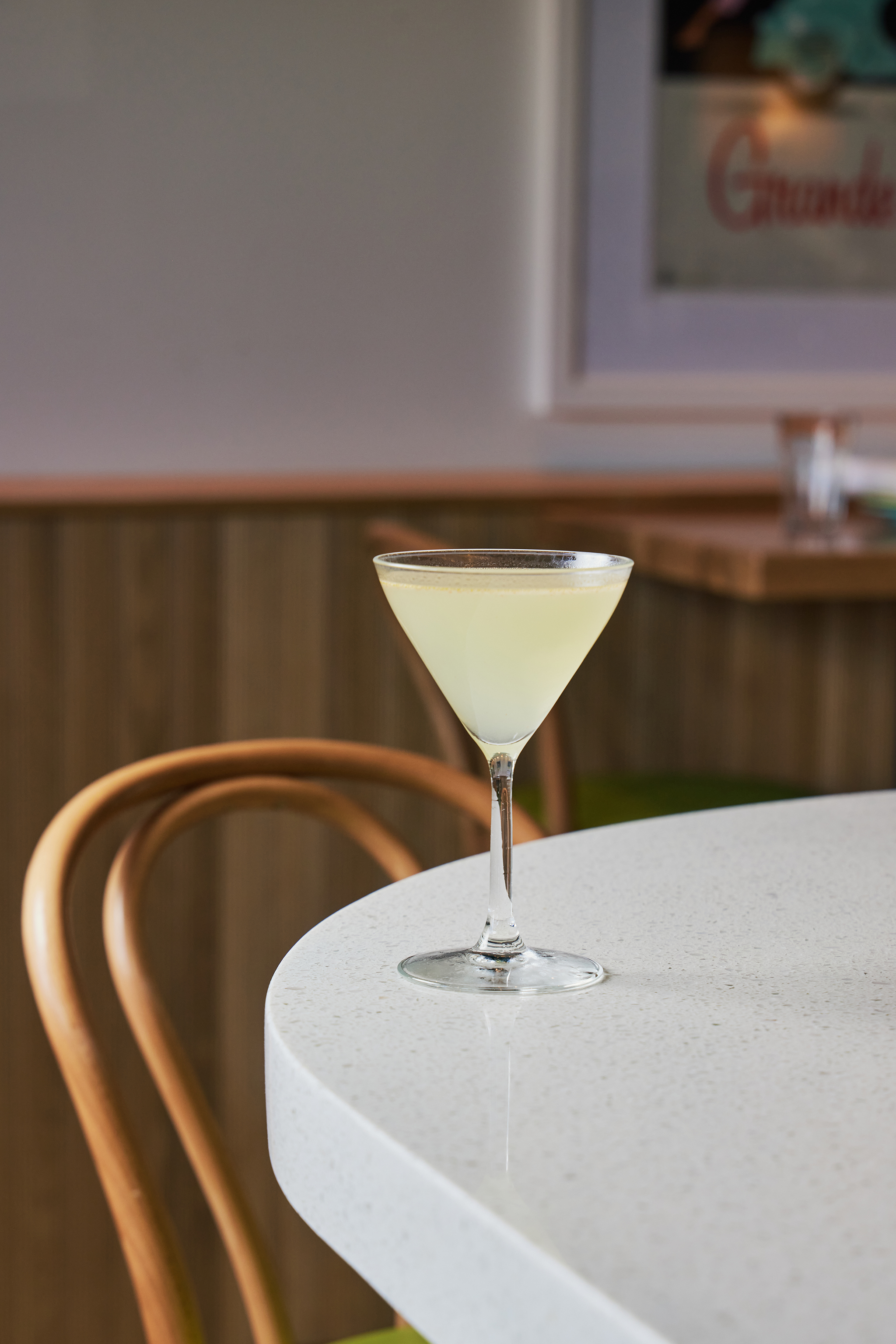 a cocktail sitting on a table