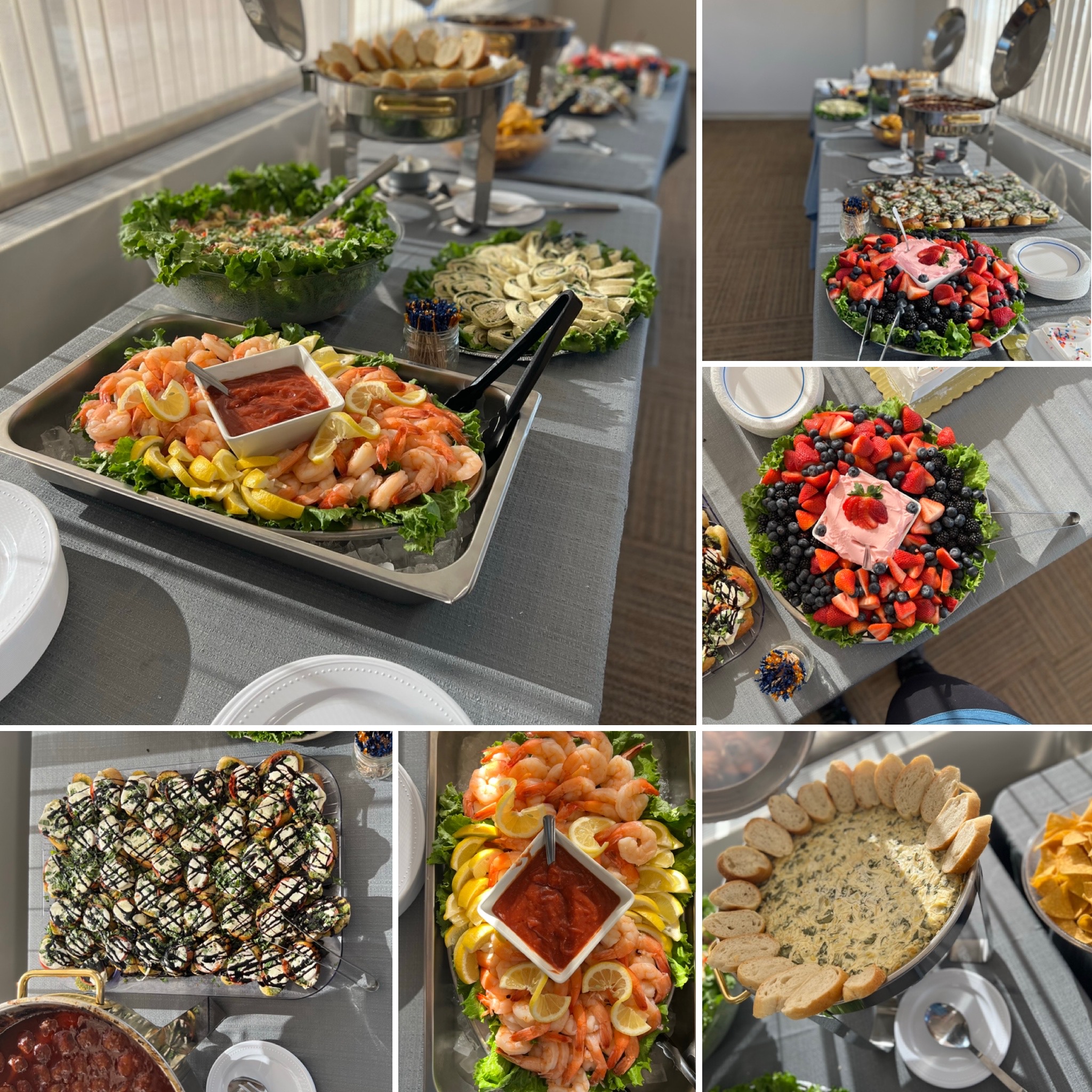 a bunch of different types of food