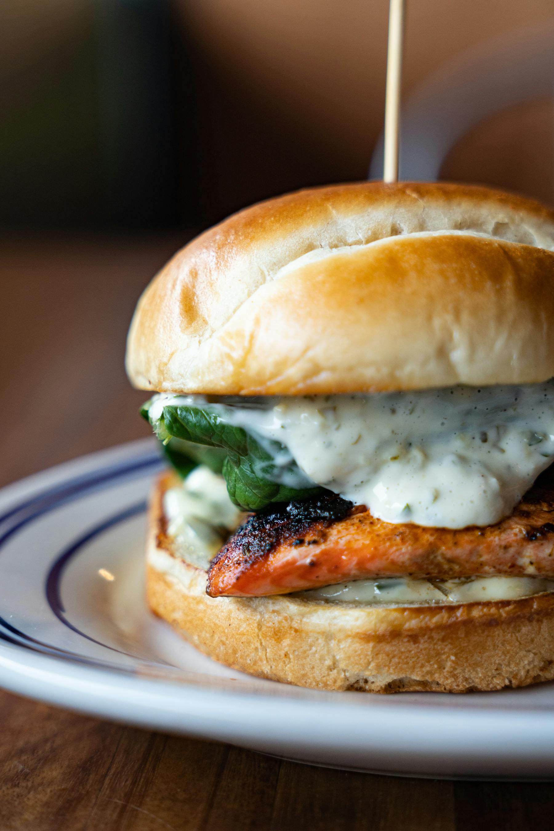 a close up of a sandwich on a plate