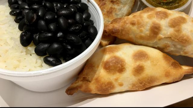 baked empanada with black beans from Makus Empanadas