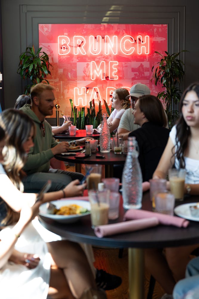 guests brunching hard