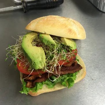 a sandwich cut in half