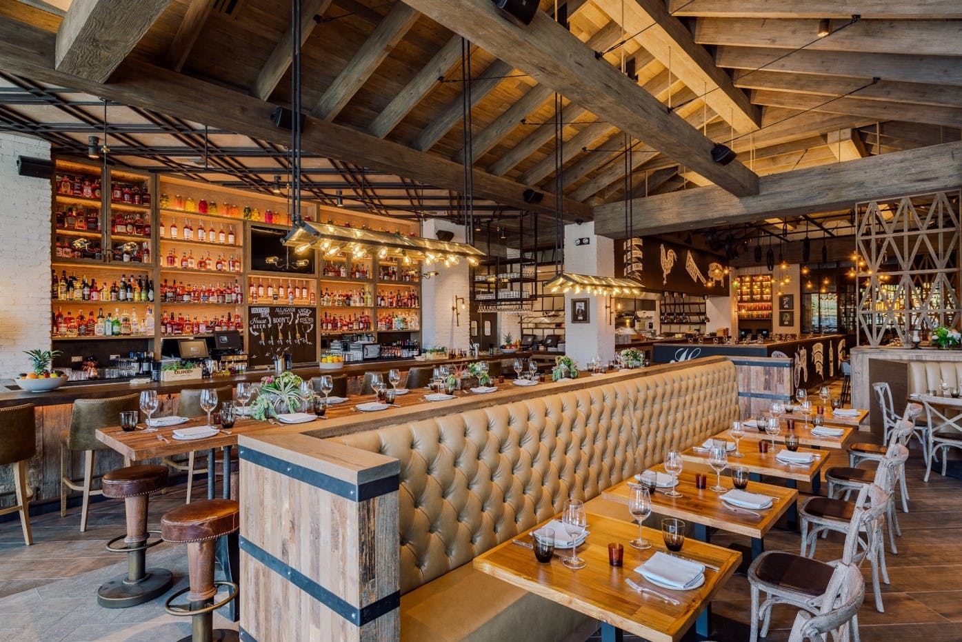 a store inside of a wooden table