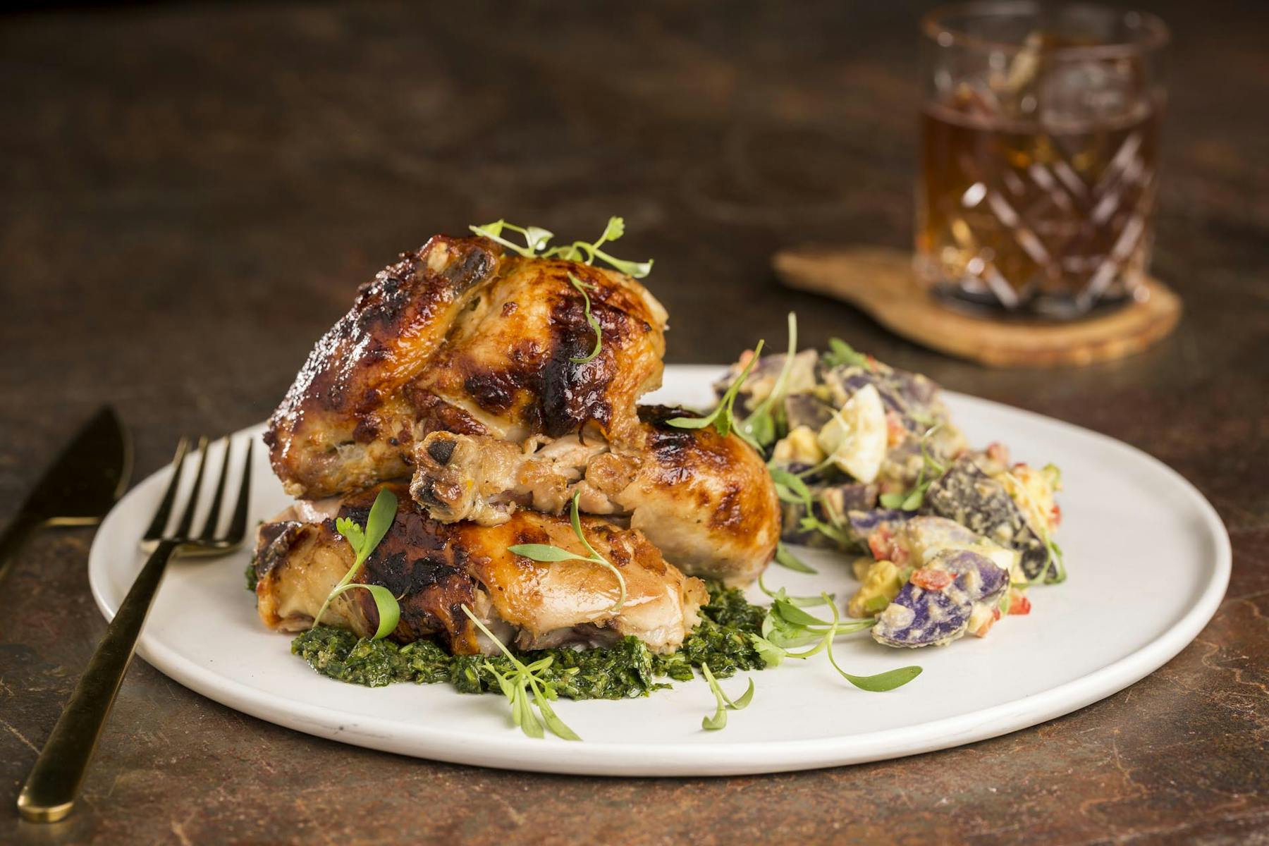 a plate of food on a table