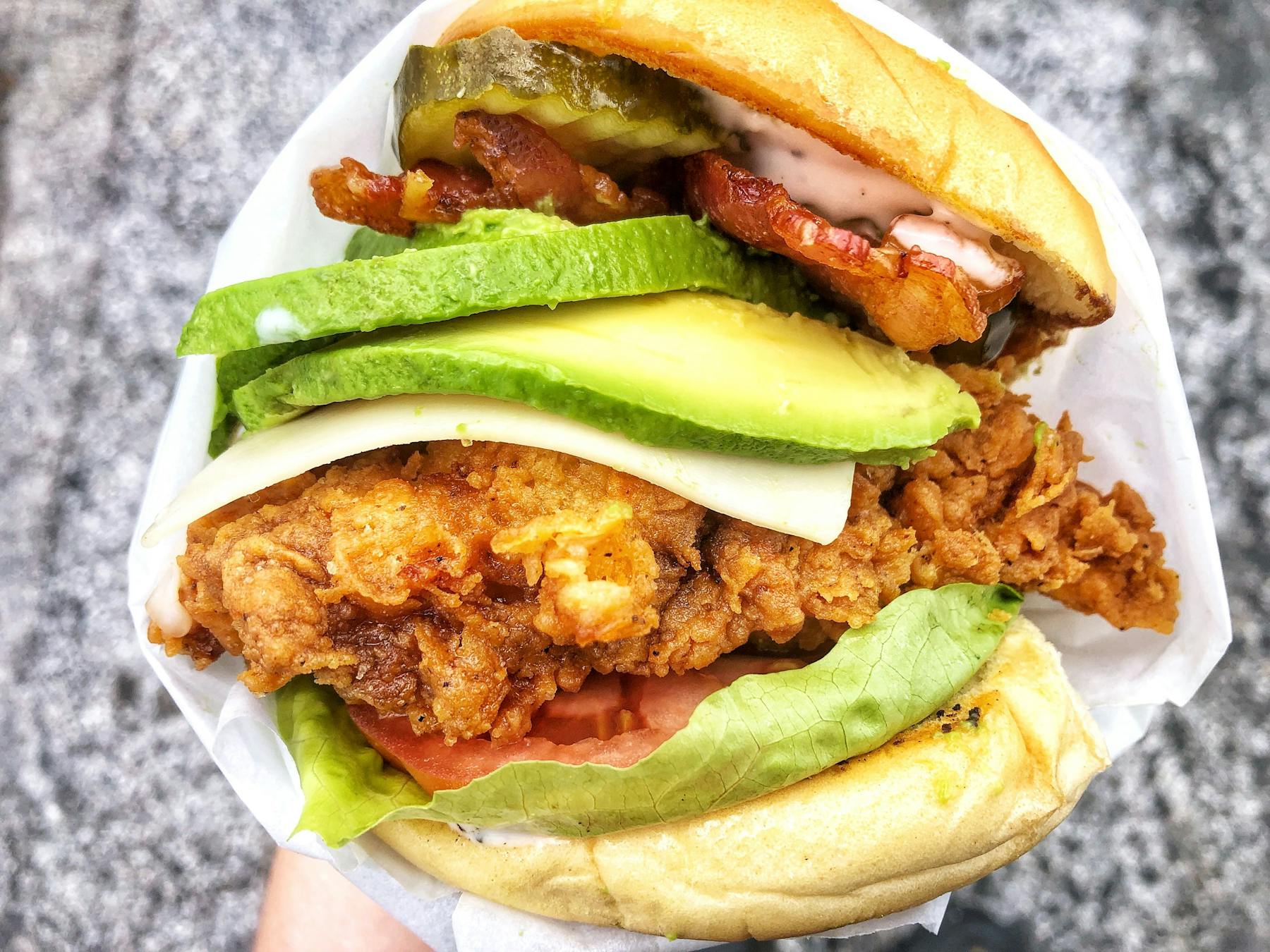 a close up of a sandwich