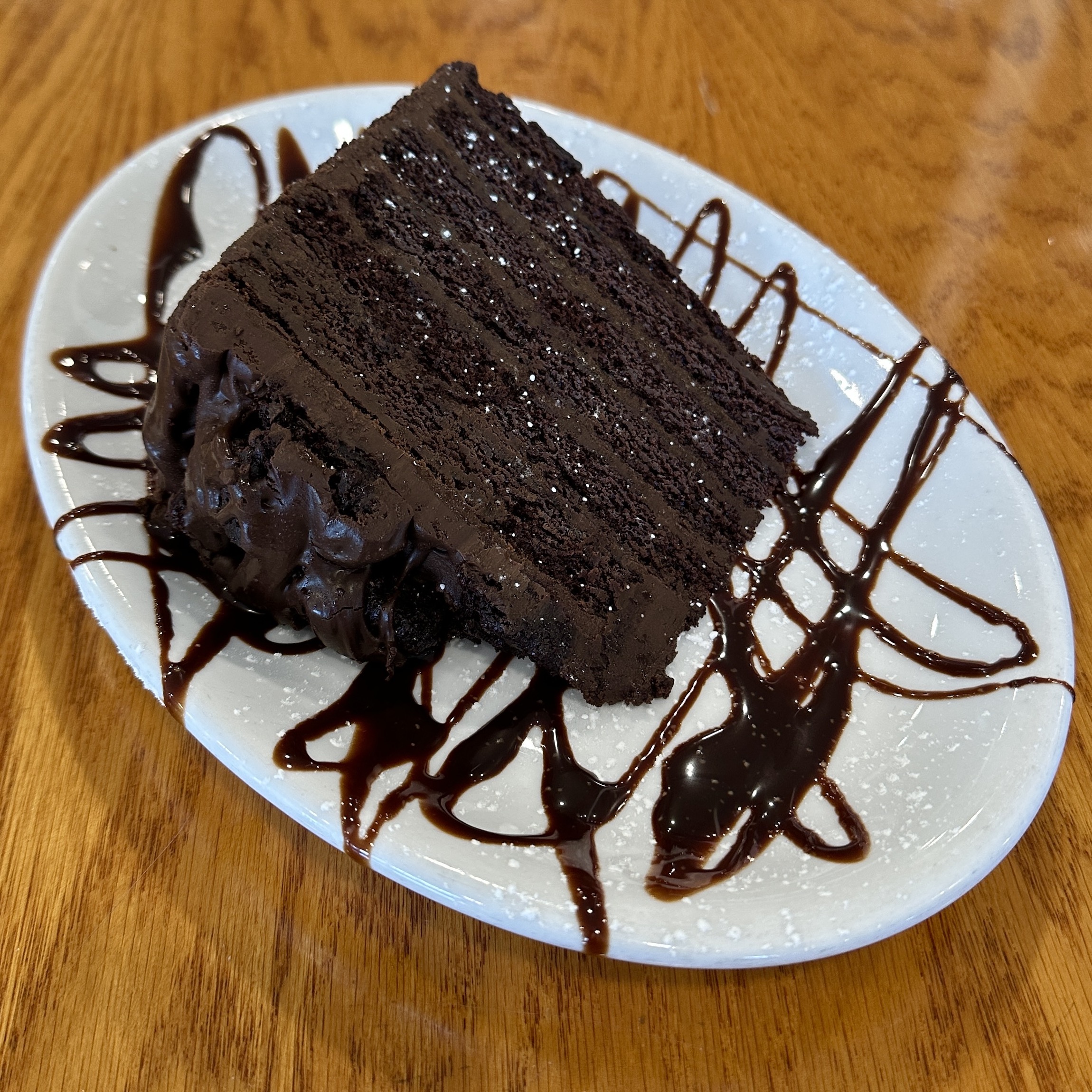 a piece of chocolate cake on a plate
