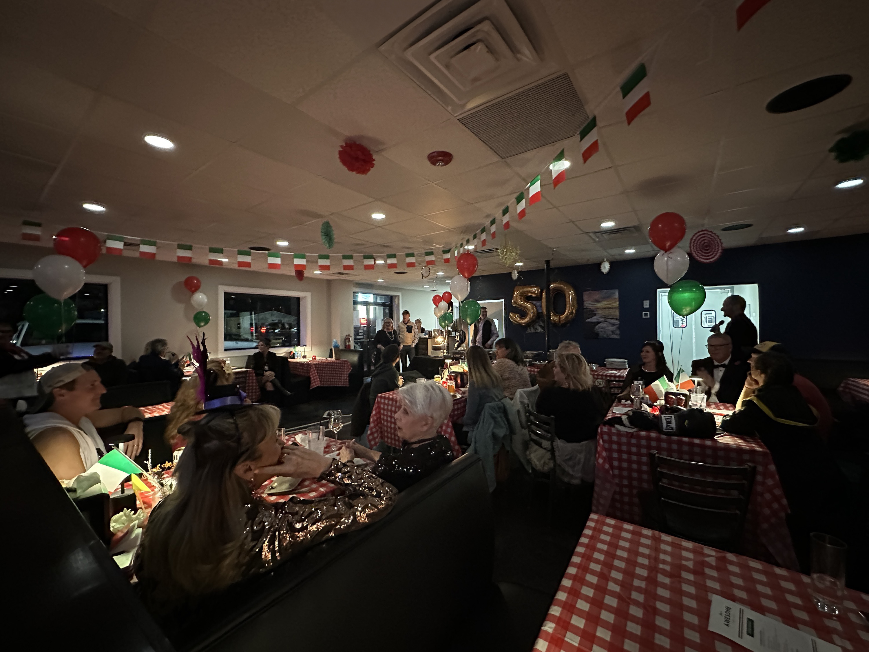 a man and a woman standing in a room