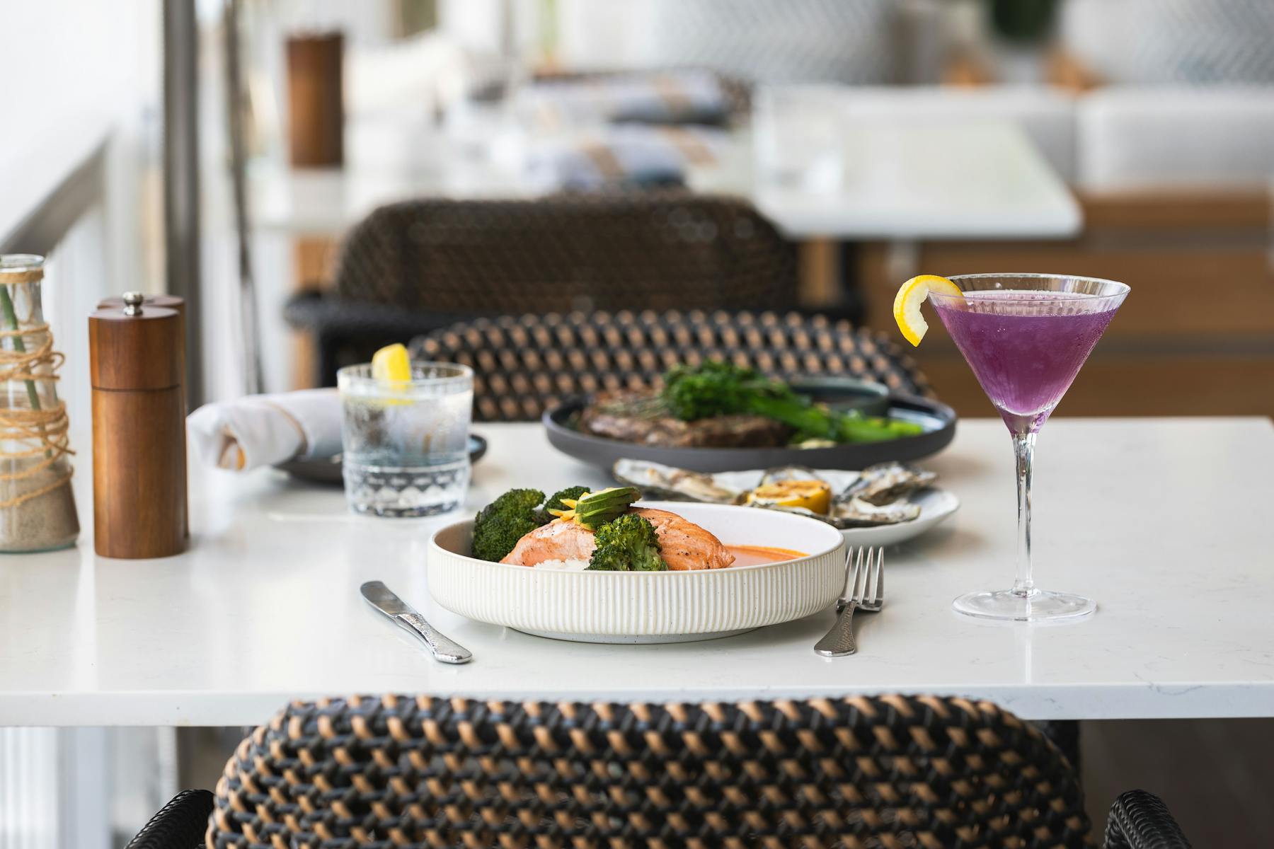 a table topped with plates of food on a plate