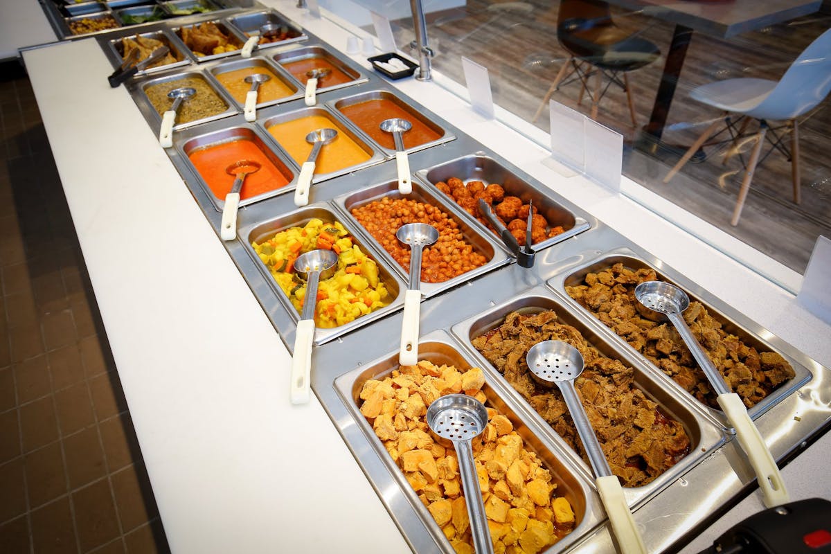 a tray of food