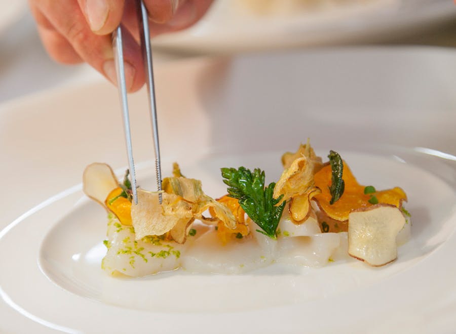 a plate of food on a table