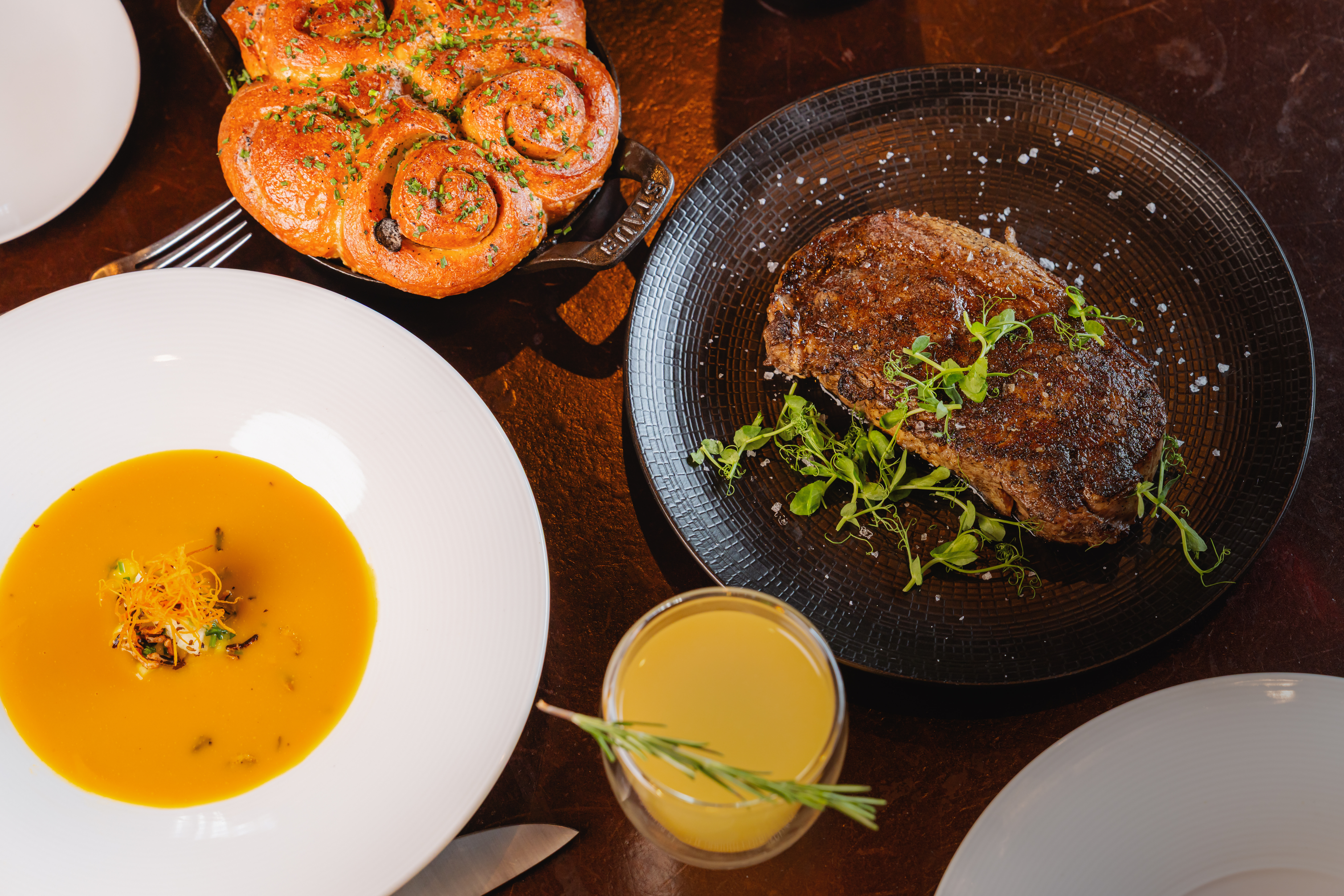 tablescape of food