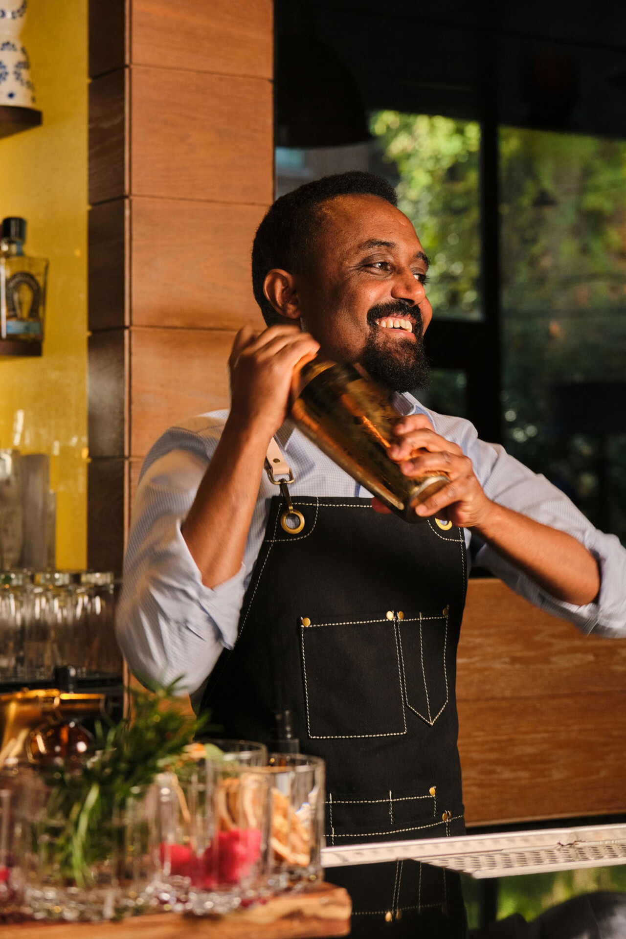 picture of a man wearing an apron
