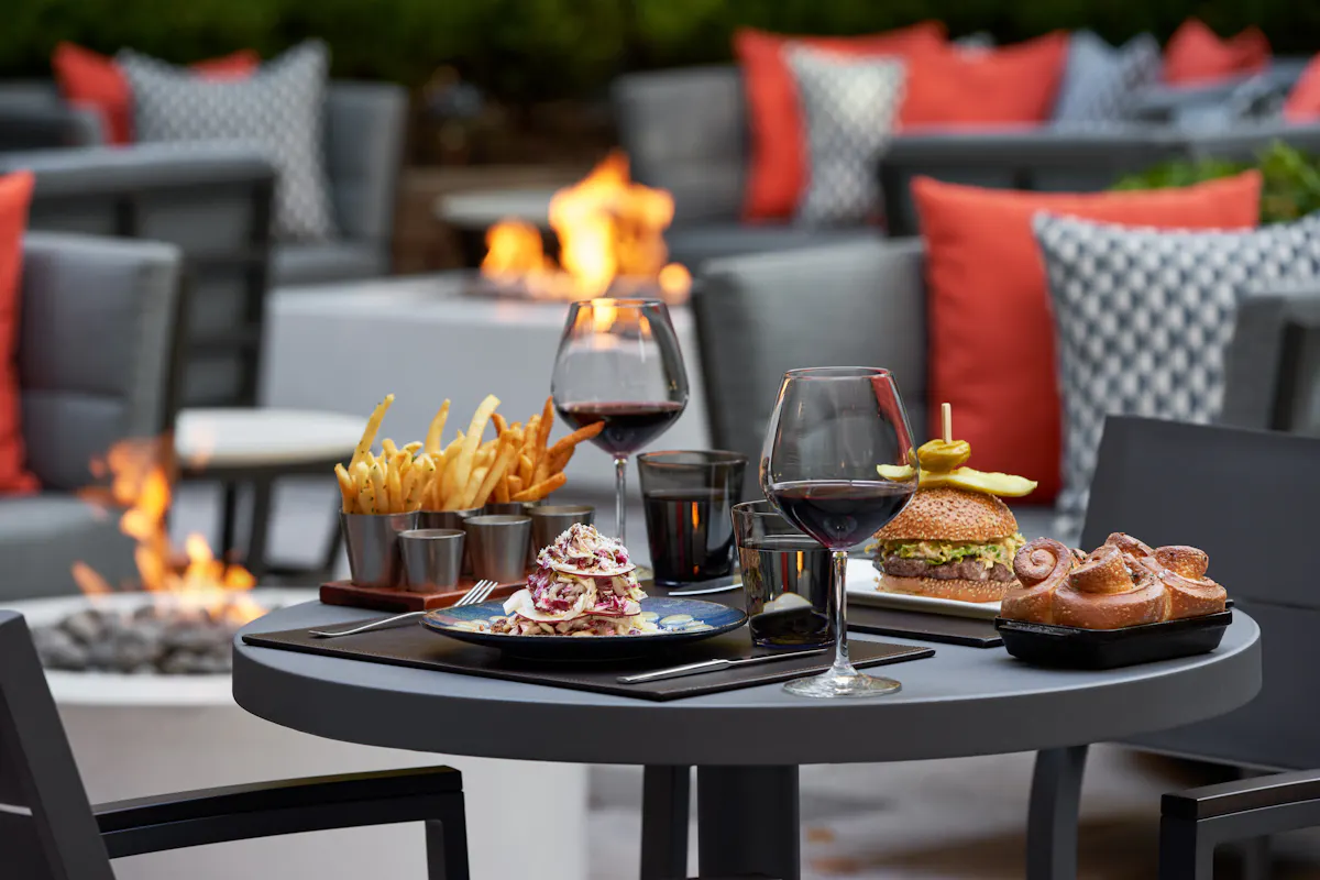 a table topped with plates of food on a plate