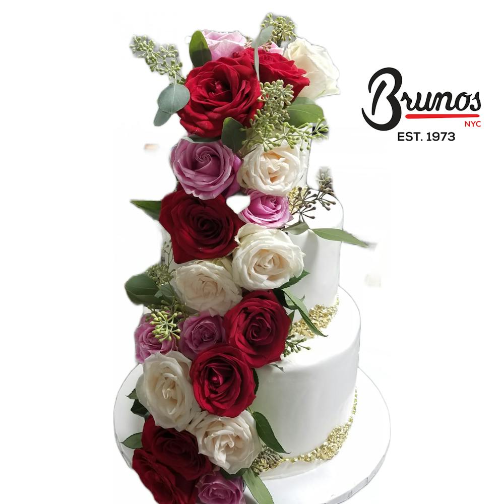 a bouquet of flowers is sitting on a table