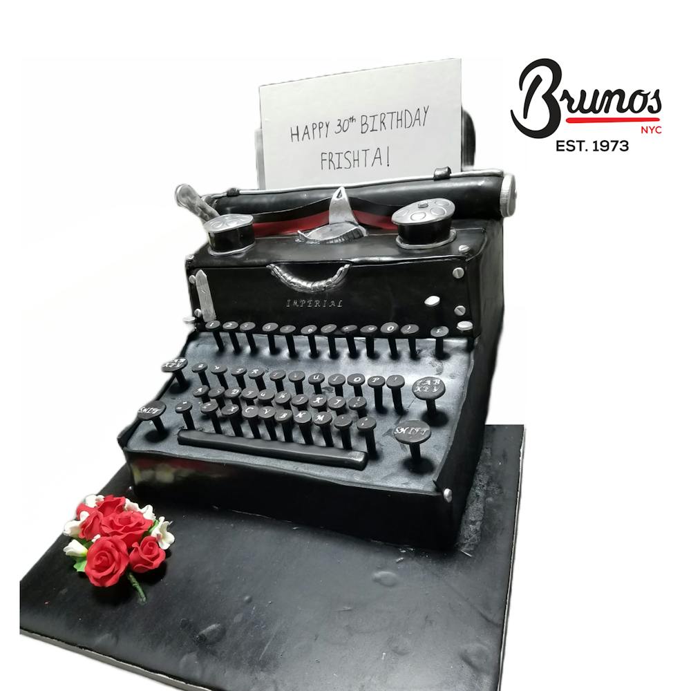 a close up of a typewriter