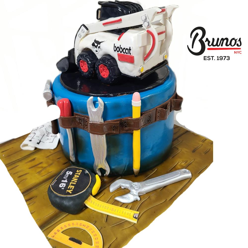 a train cake sitting on top of a table