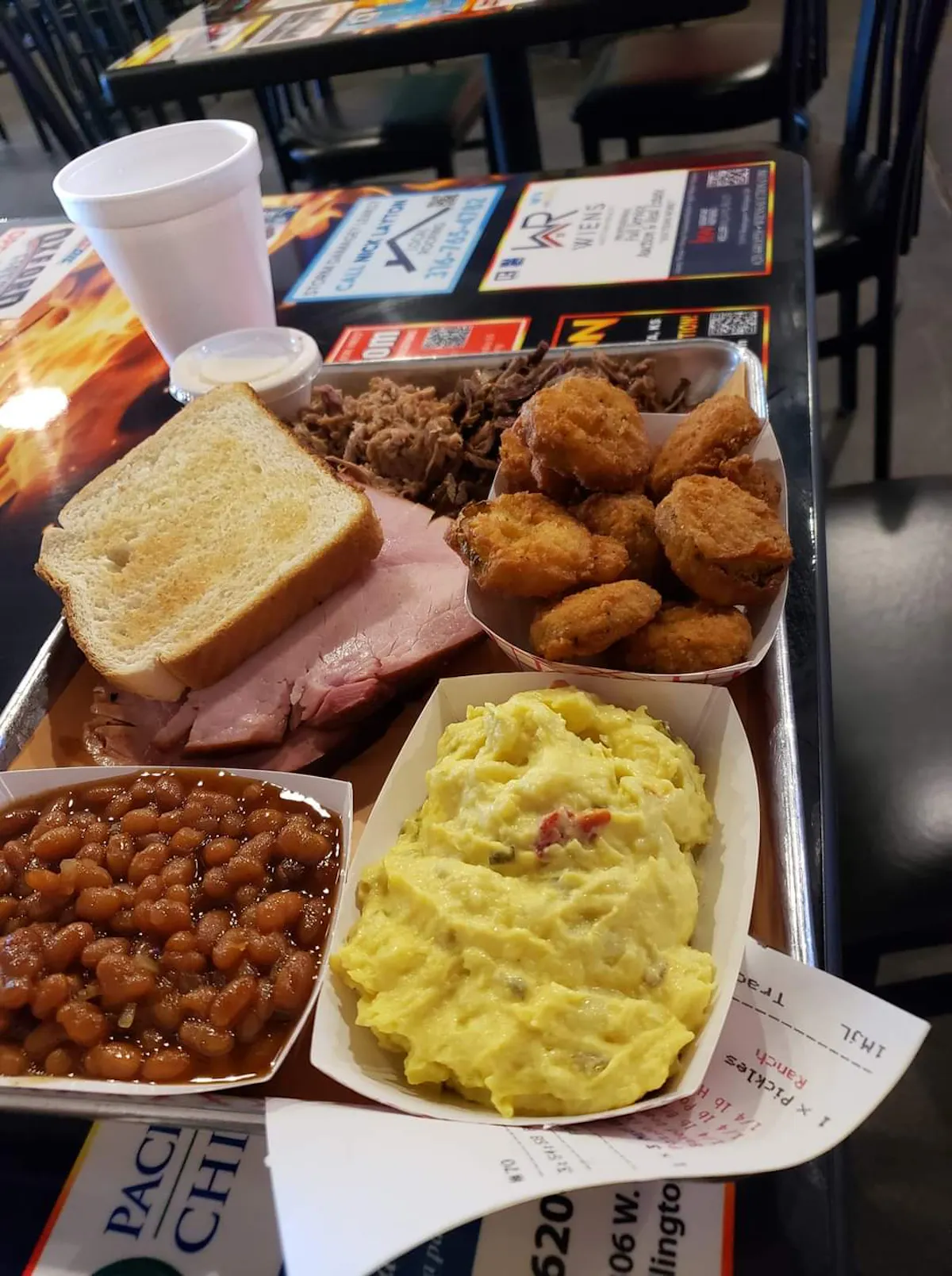 a tray of food on a table