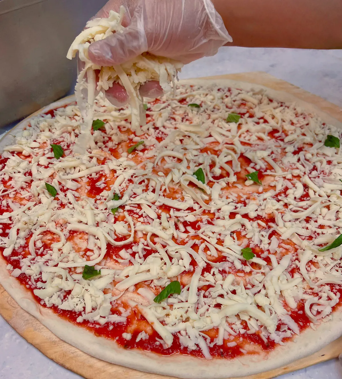 a pizza sitting on top of a table
