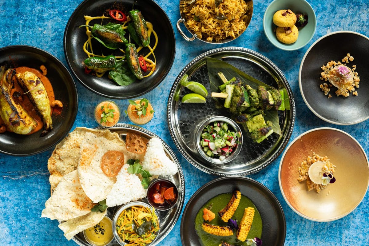 a bowl filled with different types of food on a plate