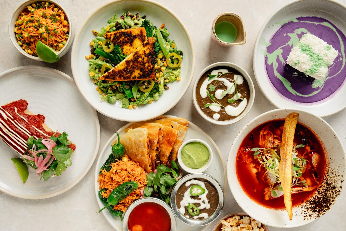 plate of padron, chorizo & tortilla