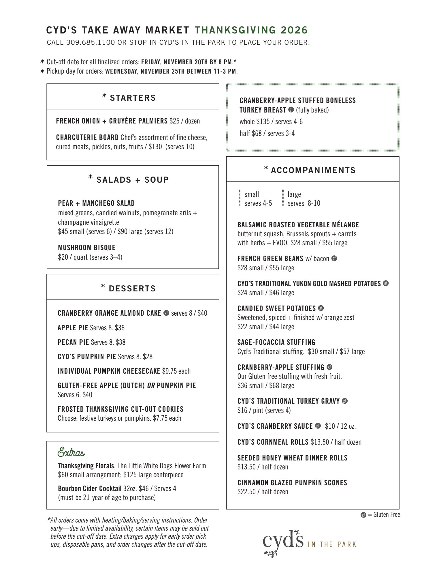a menu of a restaurant