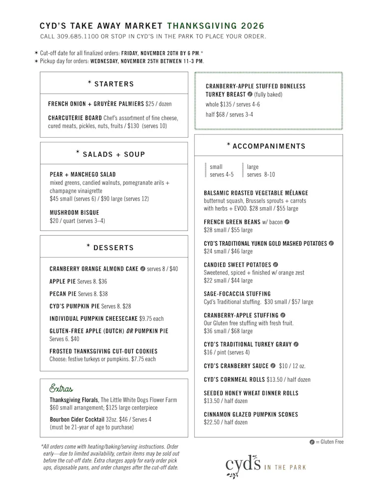 a menu of a restaurant