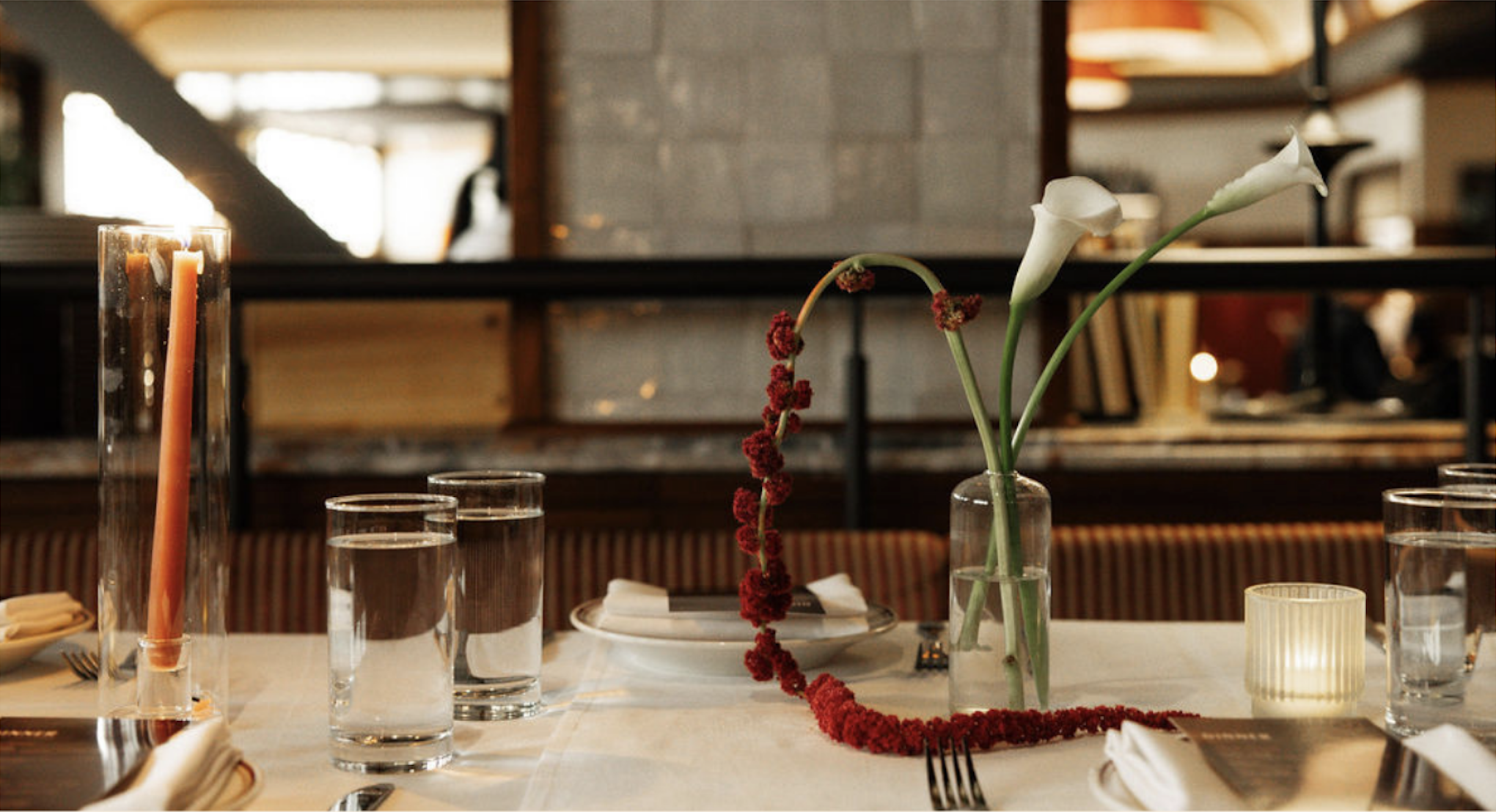 a table with wine glasses