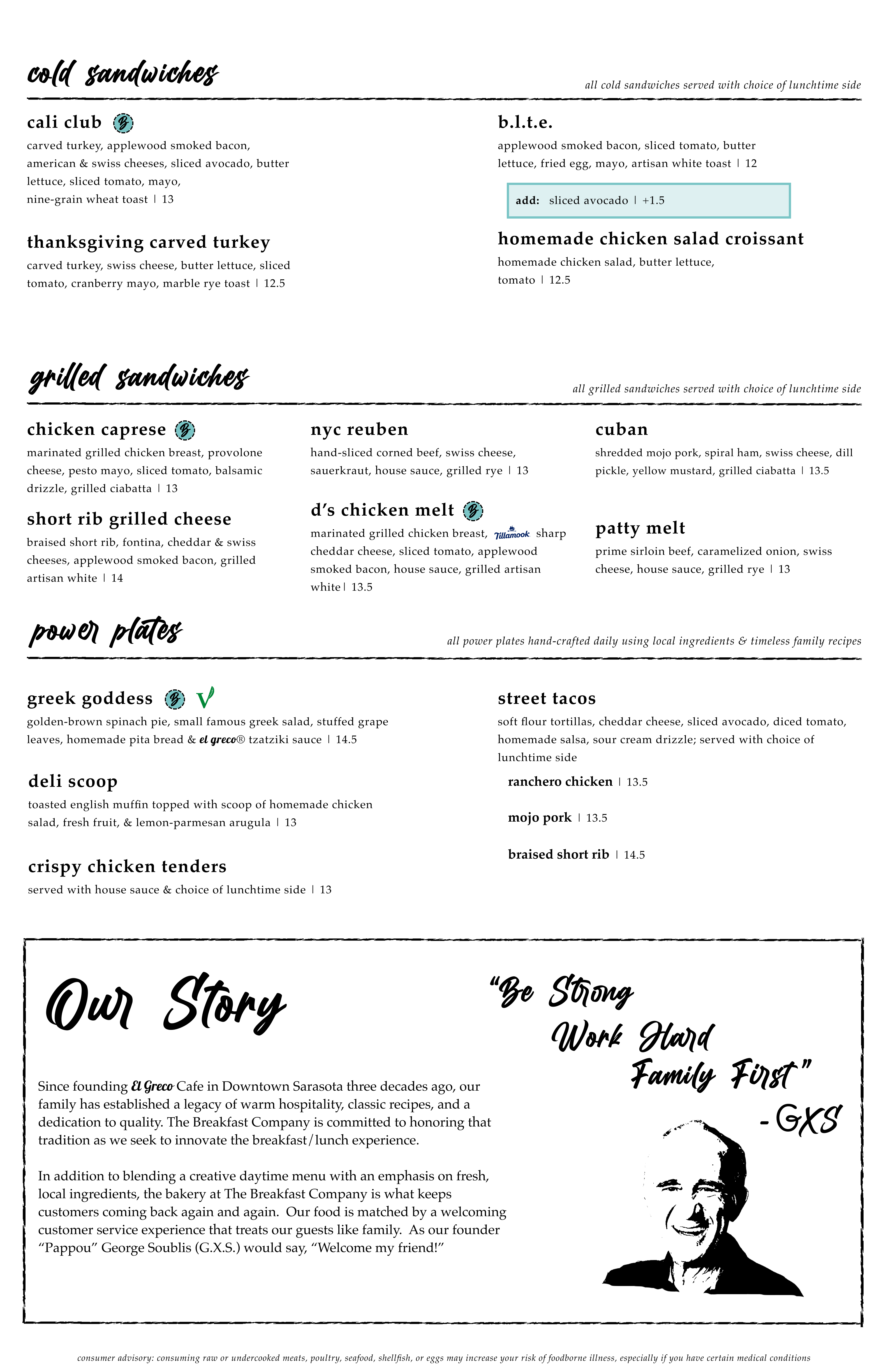 Menus | The Breakfast Company In Bradenton, FL