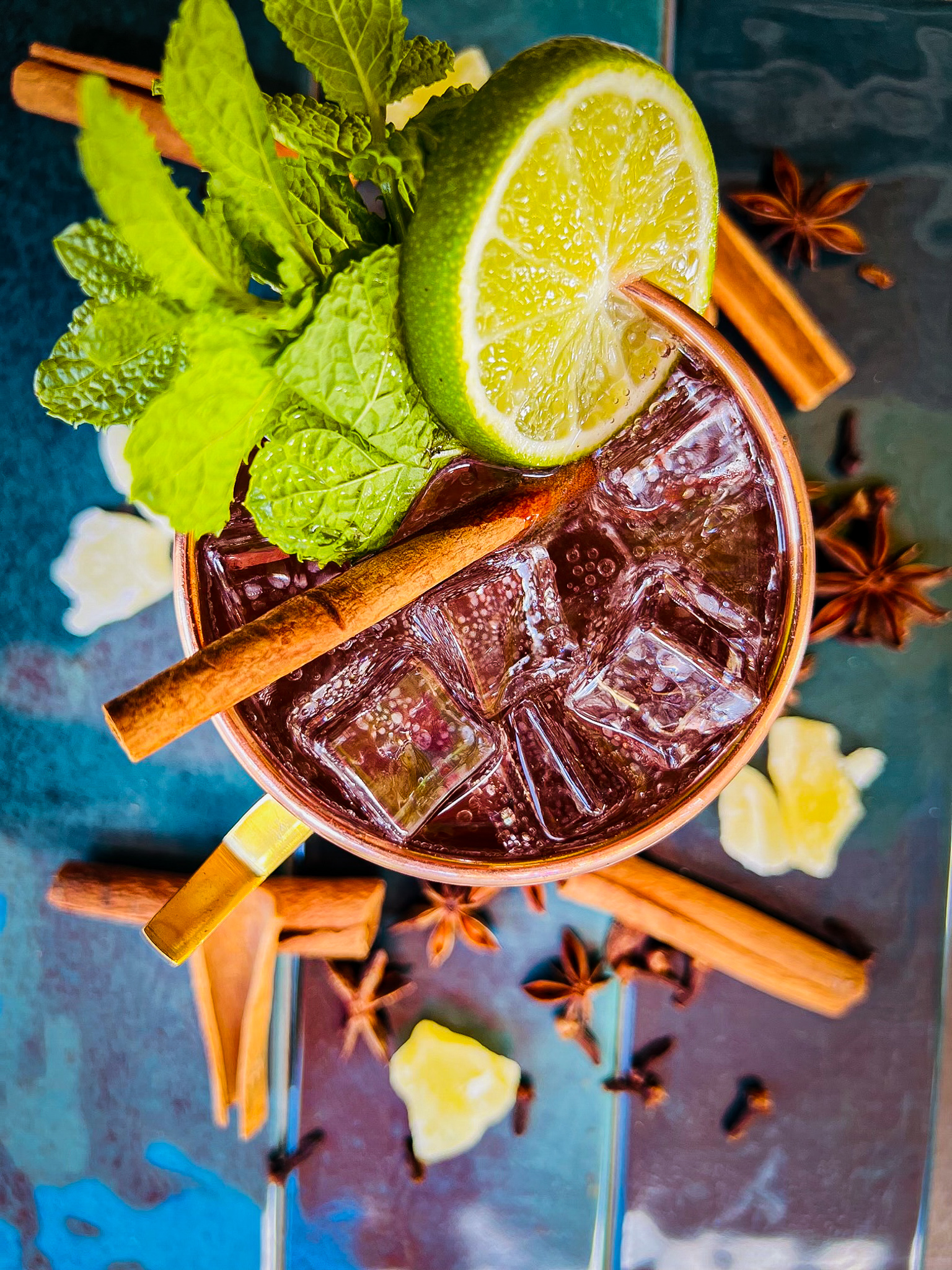 moscow mule in a copper cup pumpkin spice edition