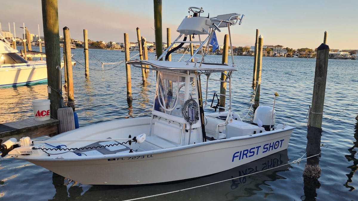 Charter Boat First Shot at Harbor Docks in Destin, FL