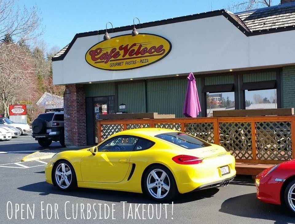 a car parked in front of a store