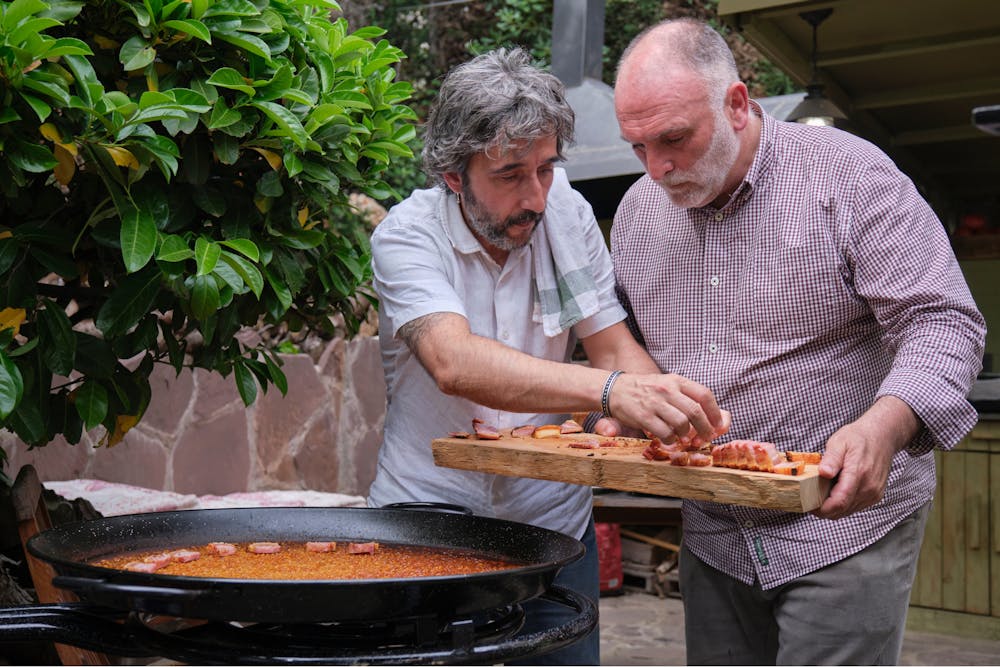 two people holding food