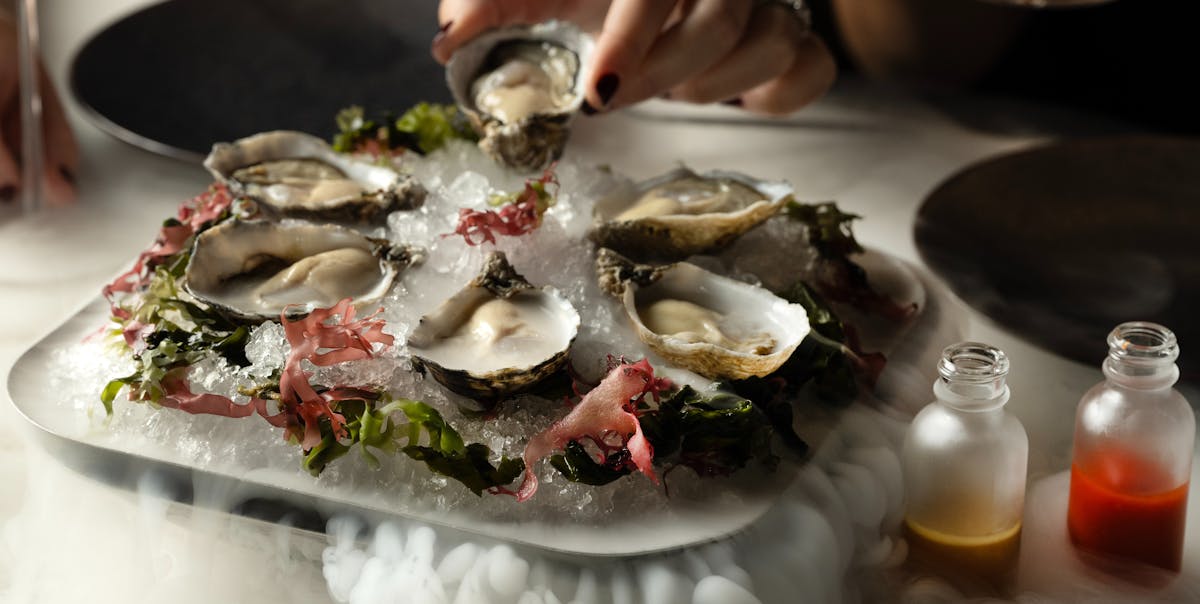 a plate of oysters