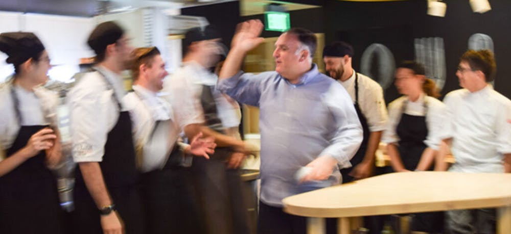 a group of people working