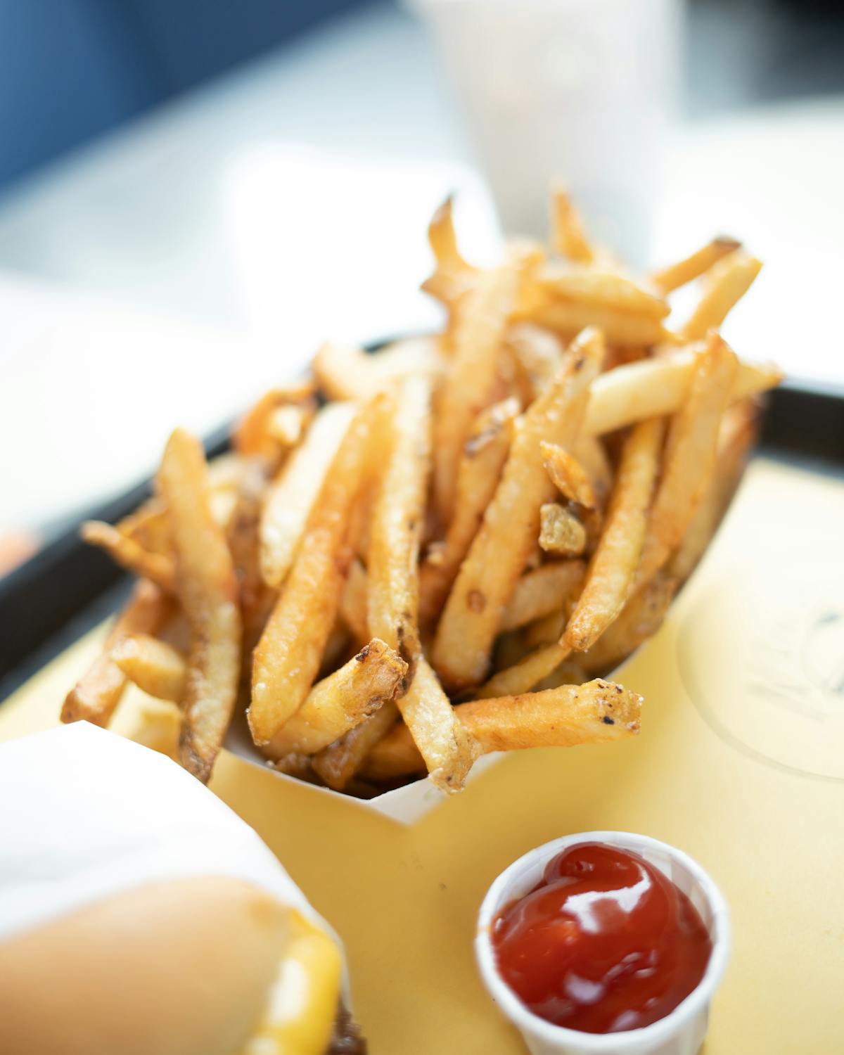 a hot dog and french fries on a plate