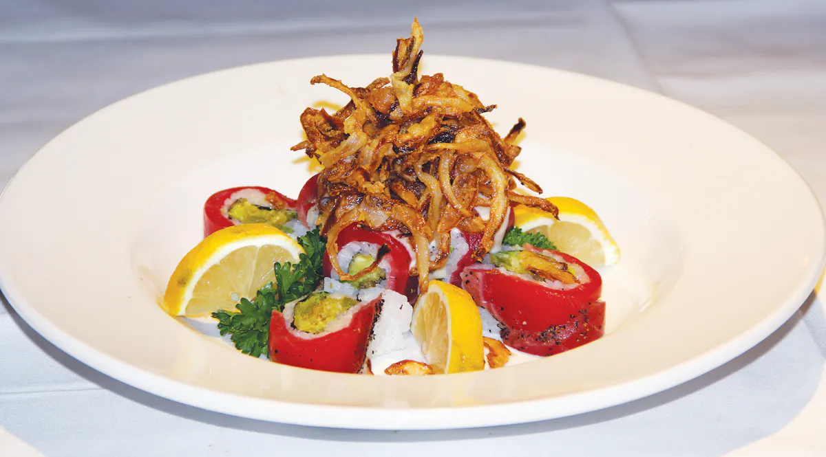 a plate of food on a table