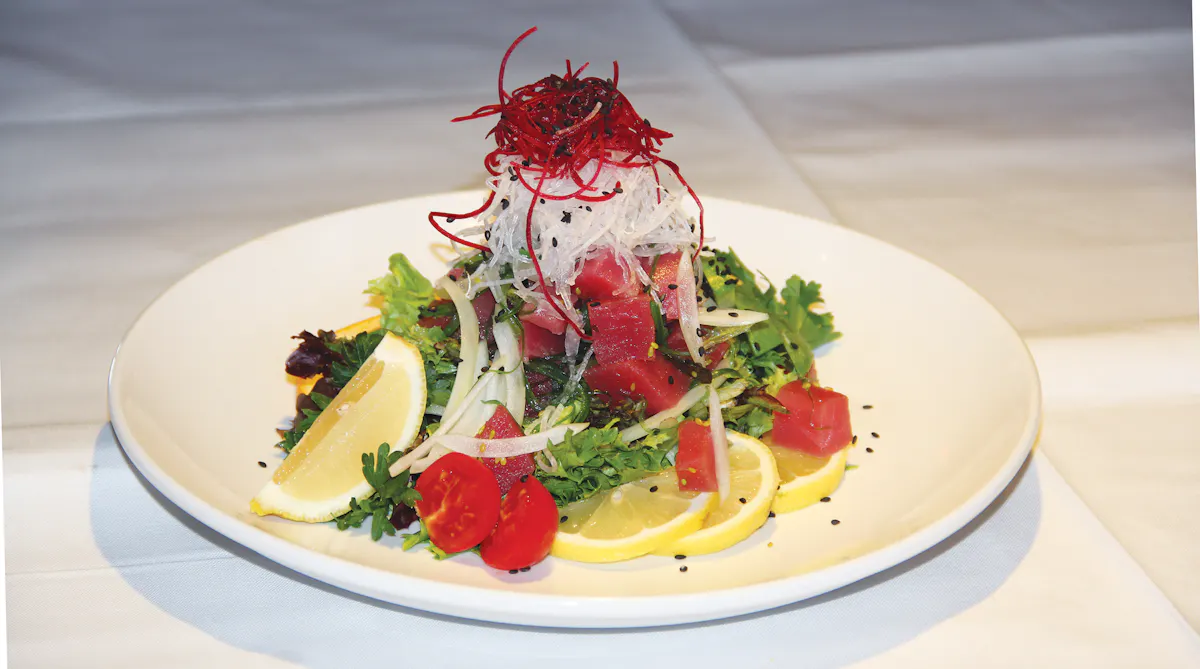 a plate of food on a table