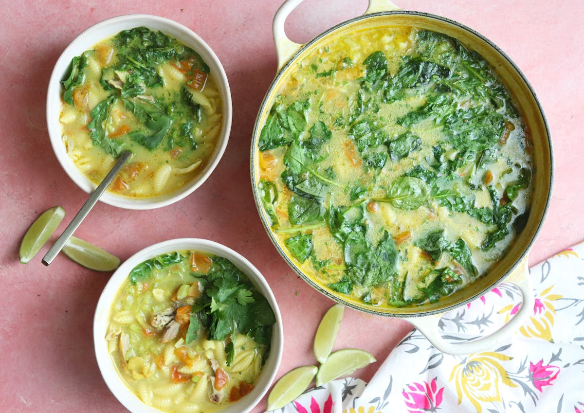 a bowl of food on a table