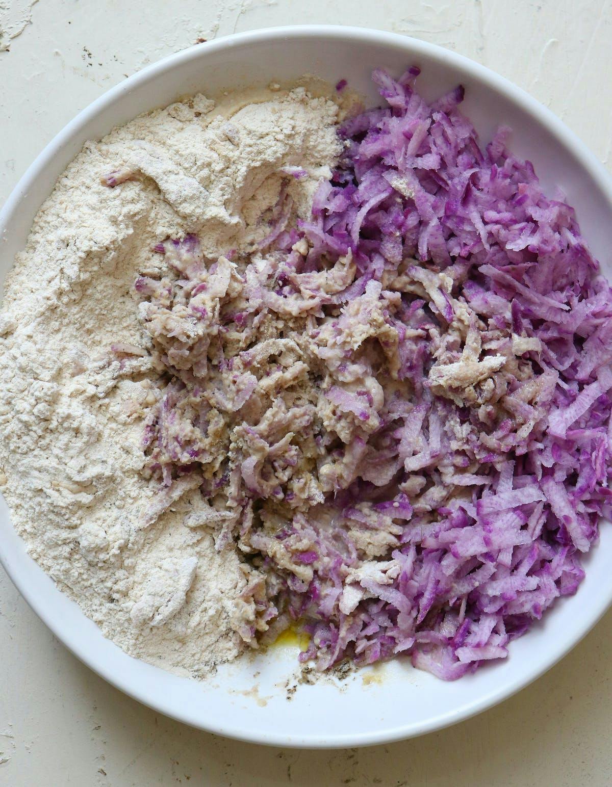 a close up of a bowl of food on a plate