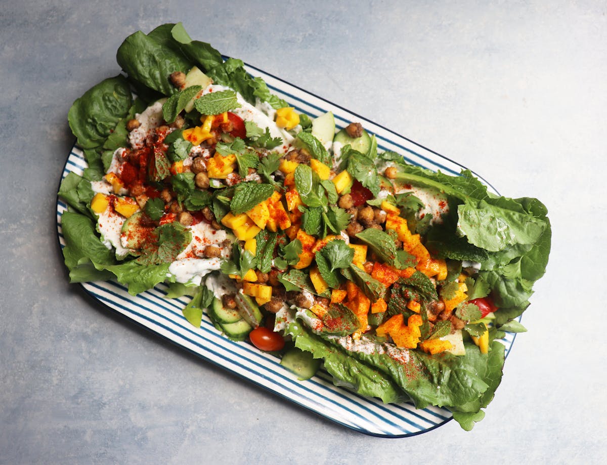 a plate of food with broccoli