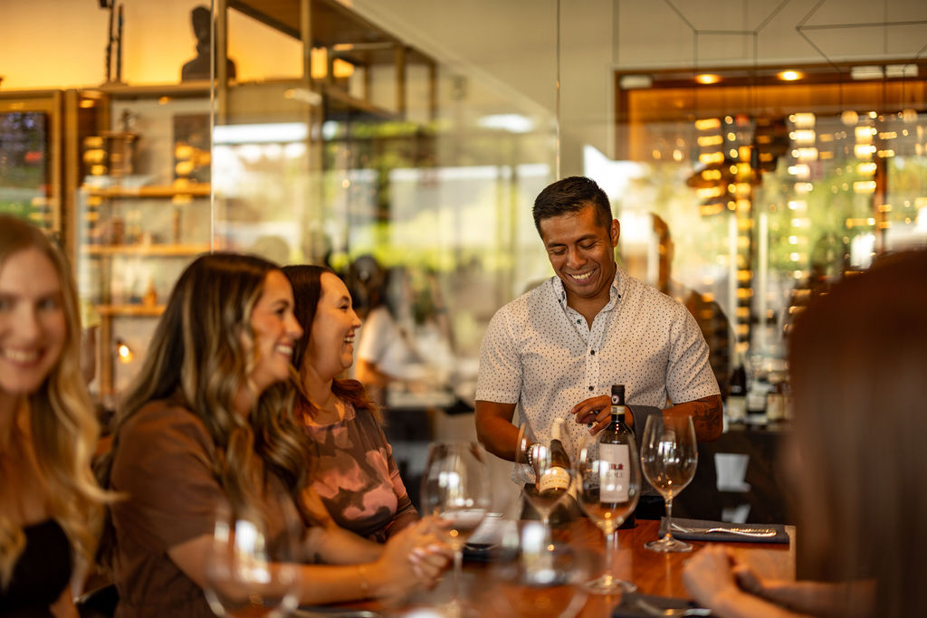 sommelier at dinner