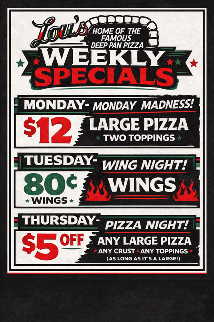 a menu for a restaurant